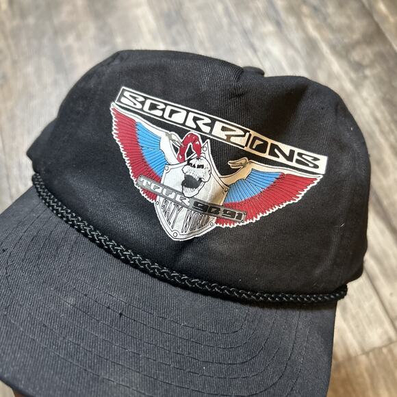 Vintage Scorpions Snapback Hat Band Tour Crazy World Tour Wind Of Change - Picture 5 of 5